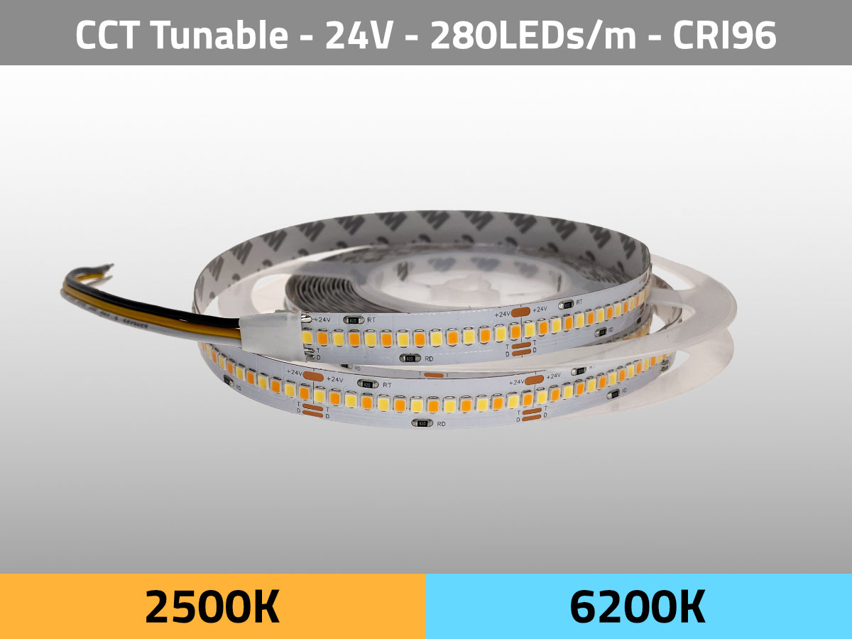 LED STRIP CCT Tunable 2500K 6200K 24V CRI96 front