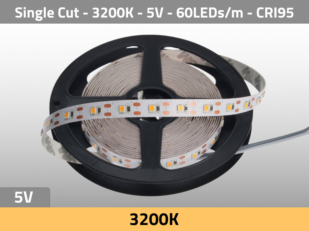 LED Strip Tungsten 3200K 5V 13W/m 60LEDs/m CRI95