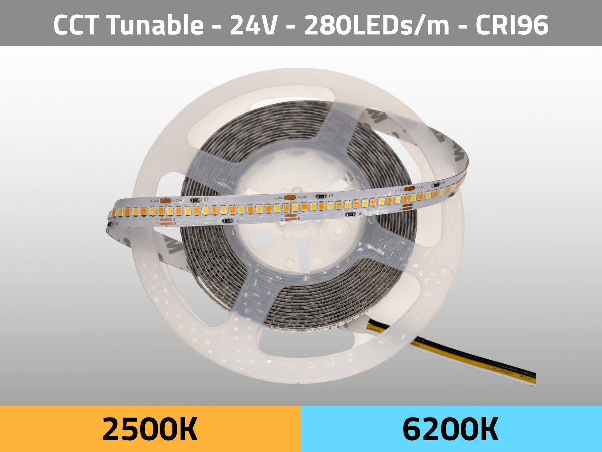 LED STRIP CCT Tunable 2500K 6200K 24V CRI96